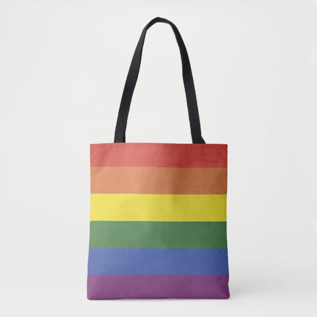 Rainbow stripes tote bag (Front)