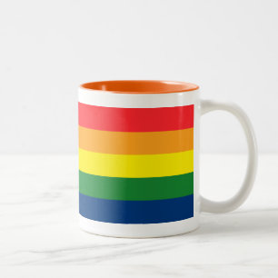Rainbow Stripes Two-Tone Coffee Mug