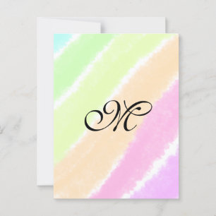 Rainbow stripeswatercolor lines add your monogram  postcard