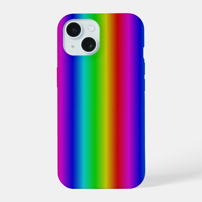 Rainbow Strips - Pattern iPhone 15 Case (Back)