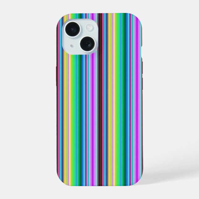 Rainbow Strips - Pattern iPhone 15 Case (Back)