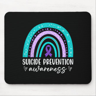 Rainbow Suicide Prevention Awareness Teal & Pu Mouse Pad
