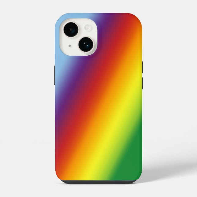 Rainbow Summer Cheer in Gradient Stripes iPhone Case (Back)