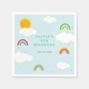Rainbow, Sun and Clouds Kid's birthday party  Napkin