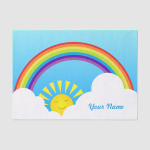 Rainbow sun and clouds tissue paper