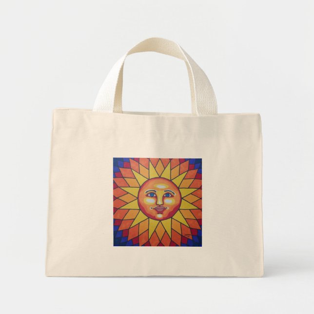 Rainbow Sun Mini Tote Bag (Front)