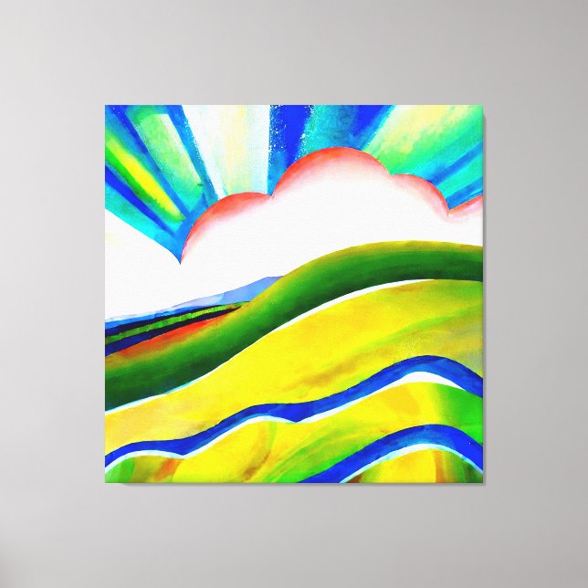 Rainbow Sunburst Landscape Canvas Print (Front)