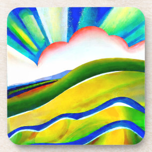 Rainbow Sunburst Landscape Coaster