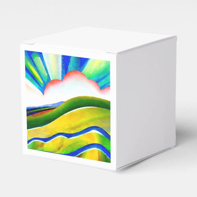 Rainbow Sunburst Landscape Favor Box (Front Side)