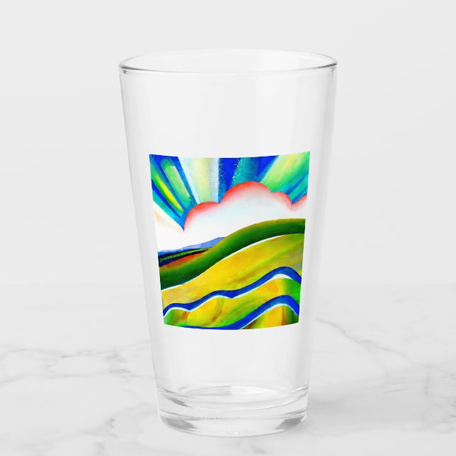 Rainbow Sunburst Landscape Glass (Front)