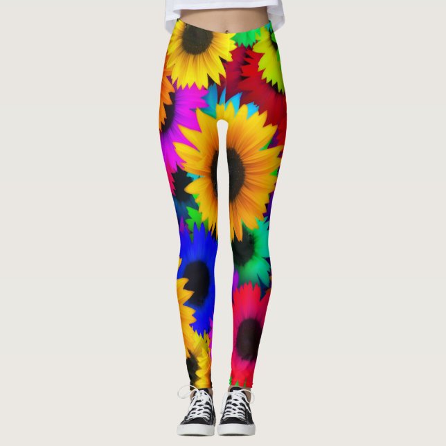 Rainbow Sunflower Leggings (Front)
