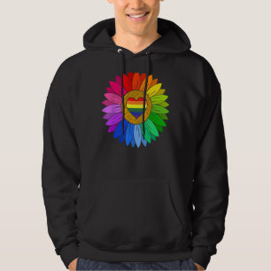 Rainbow Sunflower Love Is Love LGBT Gay Lesbian Pr Hoodie