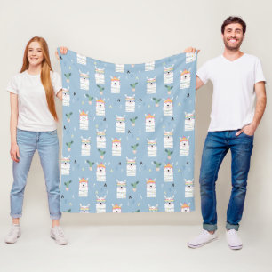 Rainbow Sunglasses Llama Pattern Fleece Blanket