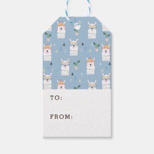 Rainbow Sunglasses Llama Pattern Gift Tags