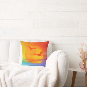 Rainbow Sunrise Tote Throw Pillow