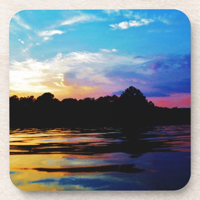 Rainbow sunset on mountain Lake Coaster (Front)