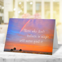 Rainbow Sunset Photo Believe in Magic Quote Script
