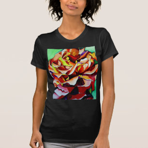 Rainbow Sunset Rose watercolor original art T-Shirt
