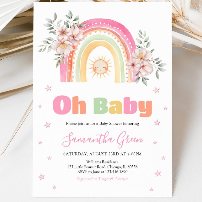 Rainbow Sunshine Baby Shower Invitation (Creator Uploaded)