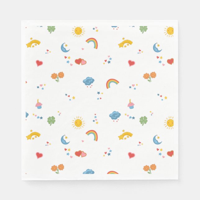 Rainbow Sunshine Party Napkin (Front)