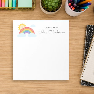 Rainbow Sunshine Teacher  Notepad