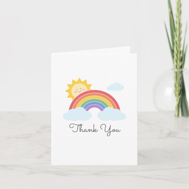 Rainbow Sunshine  Thank You Card (Front)