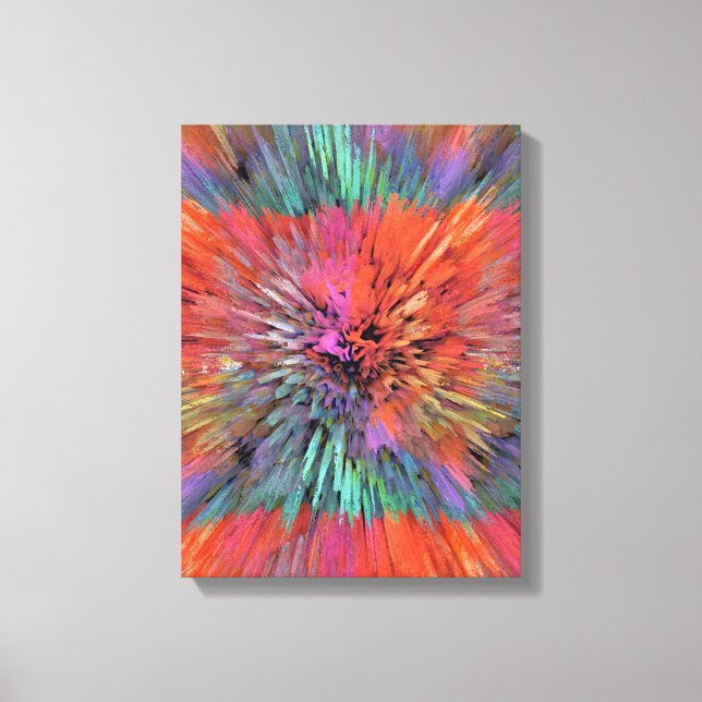 Rainbow Supernova Fractal Art Canvas Print (Front)
