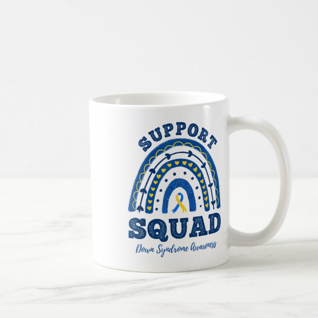 Rainbow Support Squad Down Syndrome Awareness  Coffee Mug (Right)