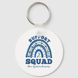 Rainbow Support Squad Down Syndrome Awareness  Keychain