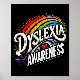Rainbow support squad dyslexia awareness poster