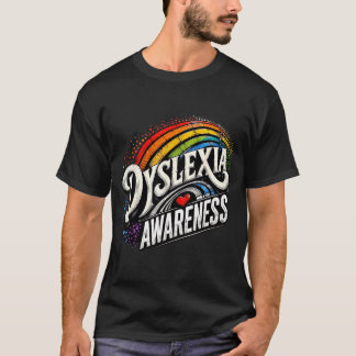Rainbow support squad dyslexia awareness T-Shirt