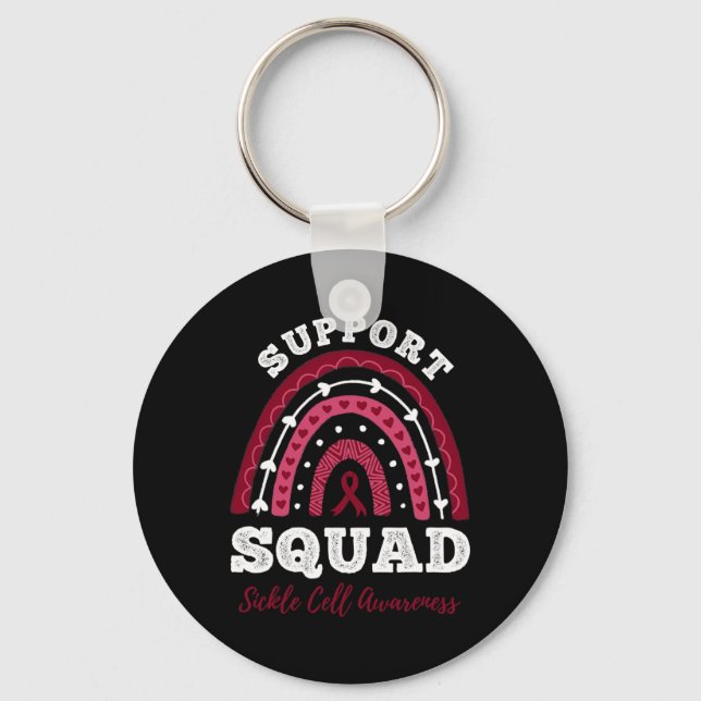 Rainbow Support Squad Sickle Cell Awareness  Keychain (Front)