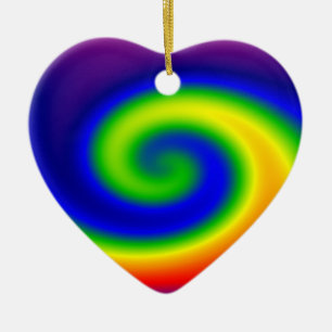 Rainbow Surf Ceramic Ornament
