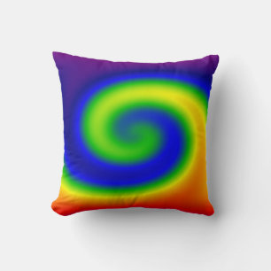 Rainbow Surf Throw Pillow