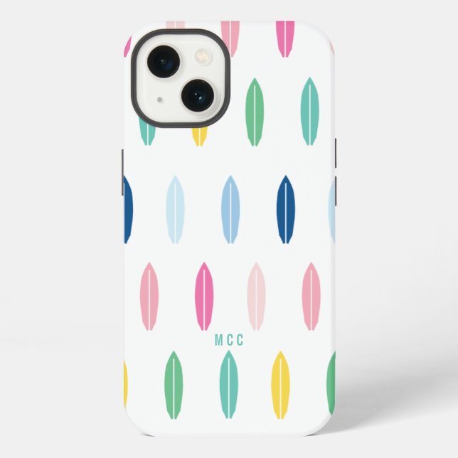 Rainbow Surfboard Personalized iPhone Case (Back)