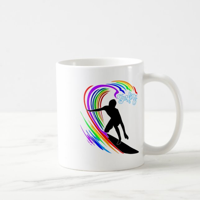 Rainbow Surfing  Coffee Mug (Right)