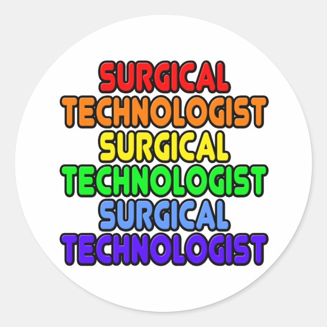 Rainbow Surgical Technologist Classic Round Sticker (Front)