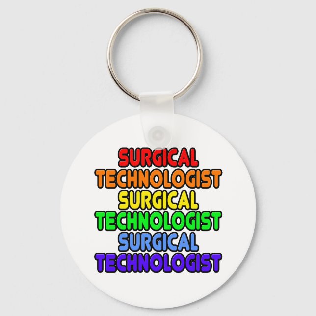 Rainbow Surgical Technologist Keychain (Front)