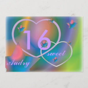 Rainbow Sweet Sixteen Invitation-Customize Save The Date