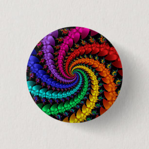 Rainbow Swirl - 1 Inch Round Button