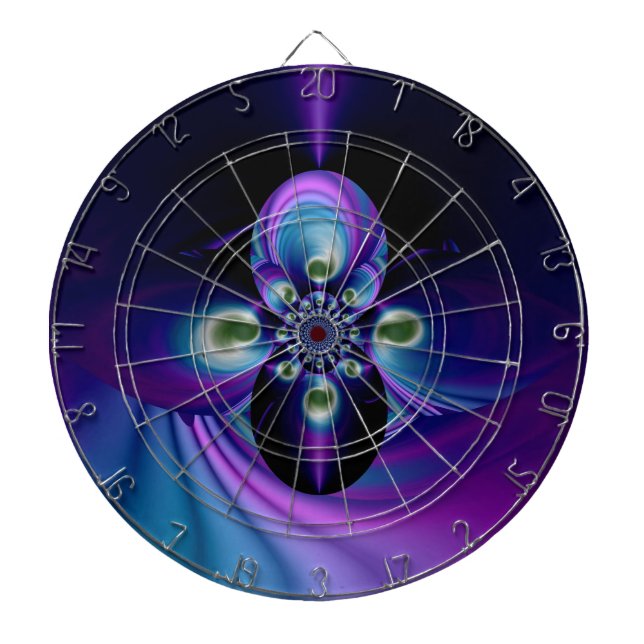 Rainbow Swirl abstract art 8 Dartboard (Front)