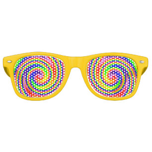 Rainbow Swirl Colourful Cheerful Fun Artistic Retro Sunglasses