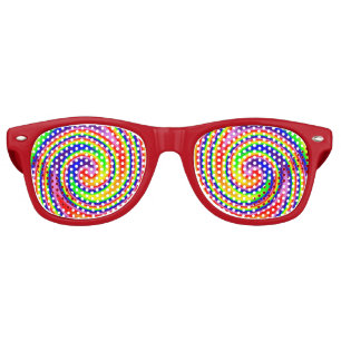Rainbow Swirl Colourful Cheerful Fun  Retro Sunglasses