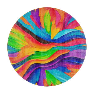 Rainbow Swirl Painting Cutting Board
