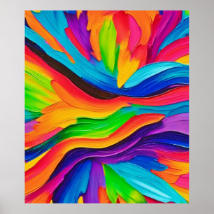 Rainbow Swirl Painting Poster