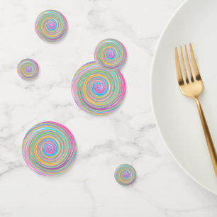 Rainbow swirl pattern confetti