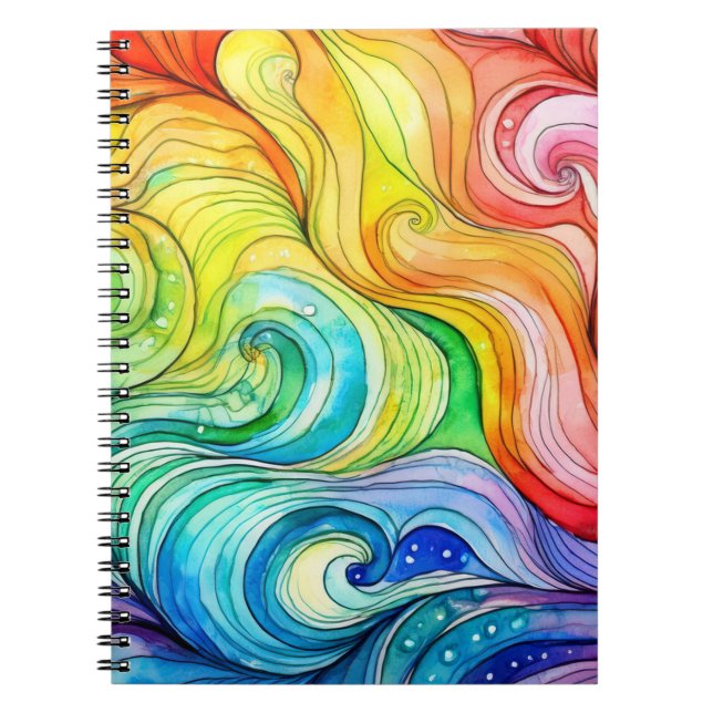 Rainbow Swirl Pattern Notebook (Front)