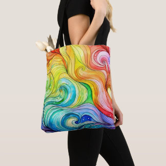 Rainbow Swirl Pattern Tote Bag
