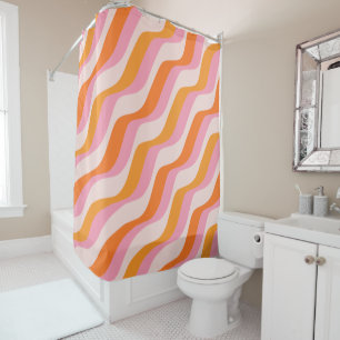 Rainbow Swirl Pink Orange Abstract Retro Sunshine 