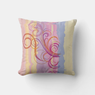 Rainbow Swirl Reversible Throw Pillow